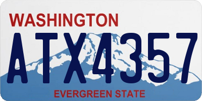 WA license plate ATX4357