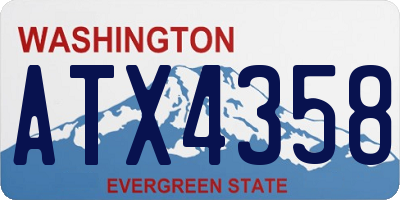 WA license plate ATX4358