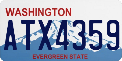 WA license plate ATX4359
