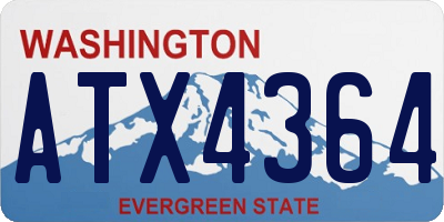 WA license plate ATX4364