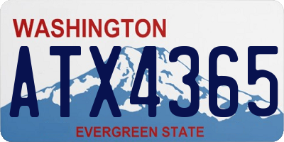 WA license plate ATX4365