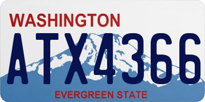 WA license plate ATX4366