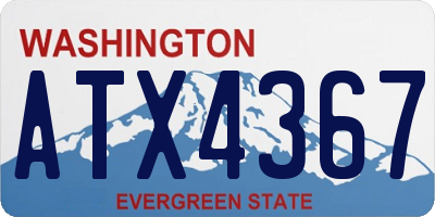 WA license plate ATX4367