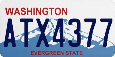 WA license plate ATX4377