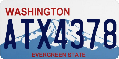 WA license plate ATX4378