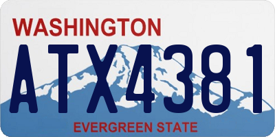 WA license plate ATX4381
