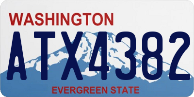 WA license plate ATX4382