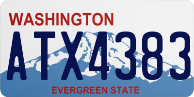 WA license plate ATX4383