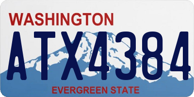 WA license plate ATX4384