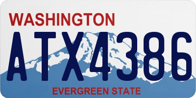 WA license plate ATX4386