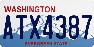 WA license plate ATX4387