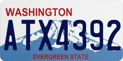 WA license plate ATX4392
