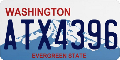 WA license plate ATX4396