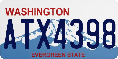 WA license plate ATX4398