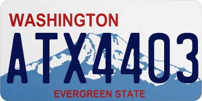 WA license plate ATX4403