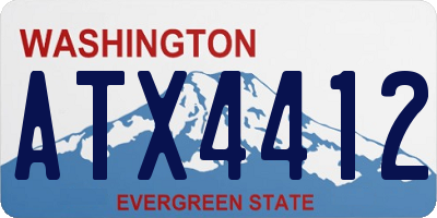 WA license plate ATX4412
