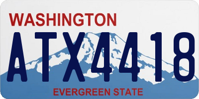 WA license plate ATX4418