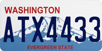 WA license plate ATX4433