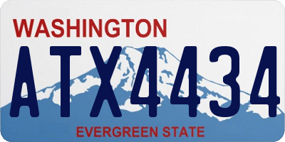 WA license plate ATX4434