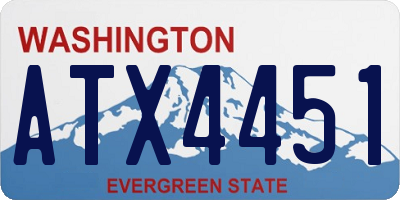 WA license plate ATX4451