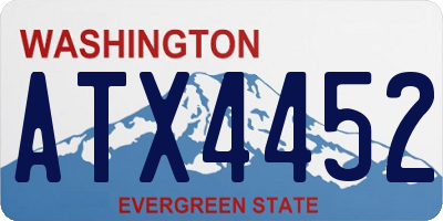 WA license plate ATX4452