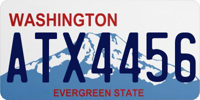 WA license plate ATX4456
