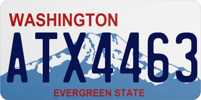 WA license plate ATX4463