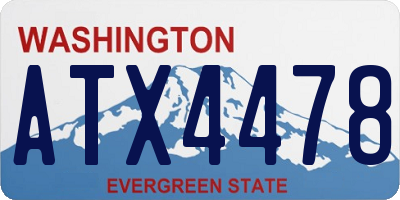 WA license plate ATX4478