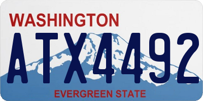 WA license plate ATX4492