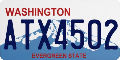 WA license plate ATX4502