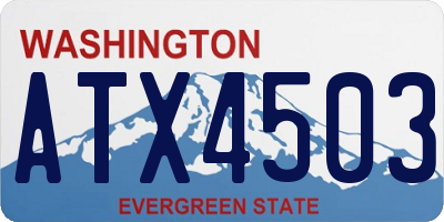 WA license plate ATX4503