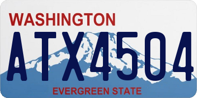 WA license plate ATX4504