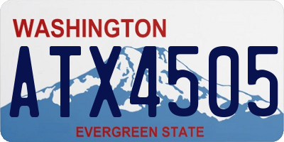 WA license plate ATX4505