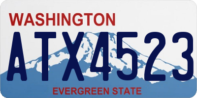 WA license plate ATX4523
