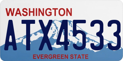 WA license plate ATX4533