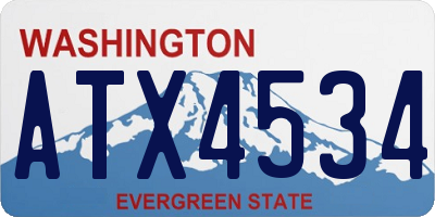 WA license plate ATX4534