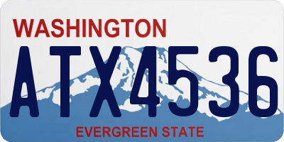 WA license plate ATX4536