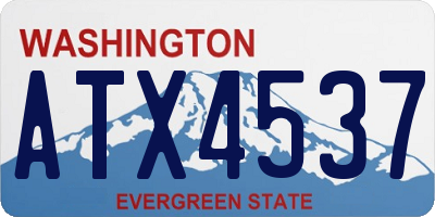 WA license plate ATX4537