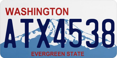 WA license plate ATX4538
