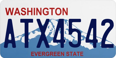WA license plate ATX4542