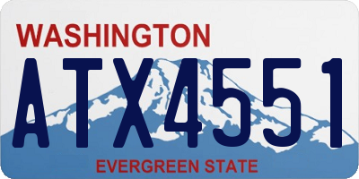 WA license plate ATX4551
