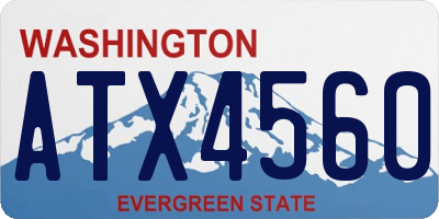 WA license plate ATX4560