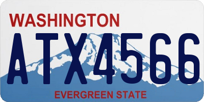 WA license plate ATX4566