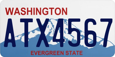 WA license plate ATX4567