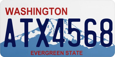 WA license plate ATX4568