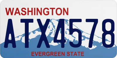 WA license plate ATX4578