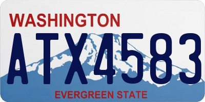 WA license plate ATX4583
