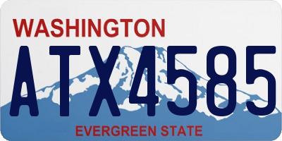 WA license plate ATX4585