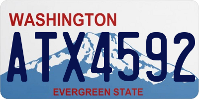 WA license plate ATX4592