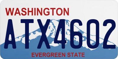 WA license plate ATX4602